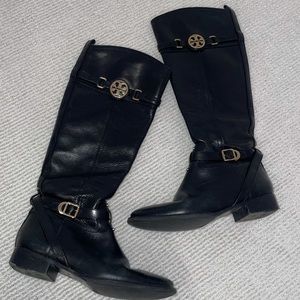 Tory Burch Calista Riding Boot / Size:8 / Black & Gold Hardware / No box